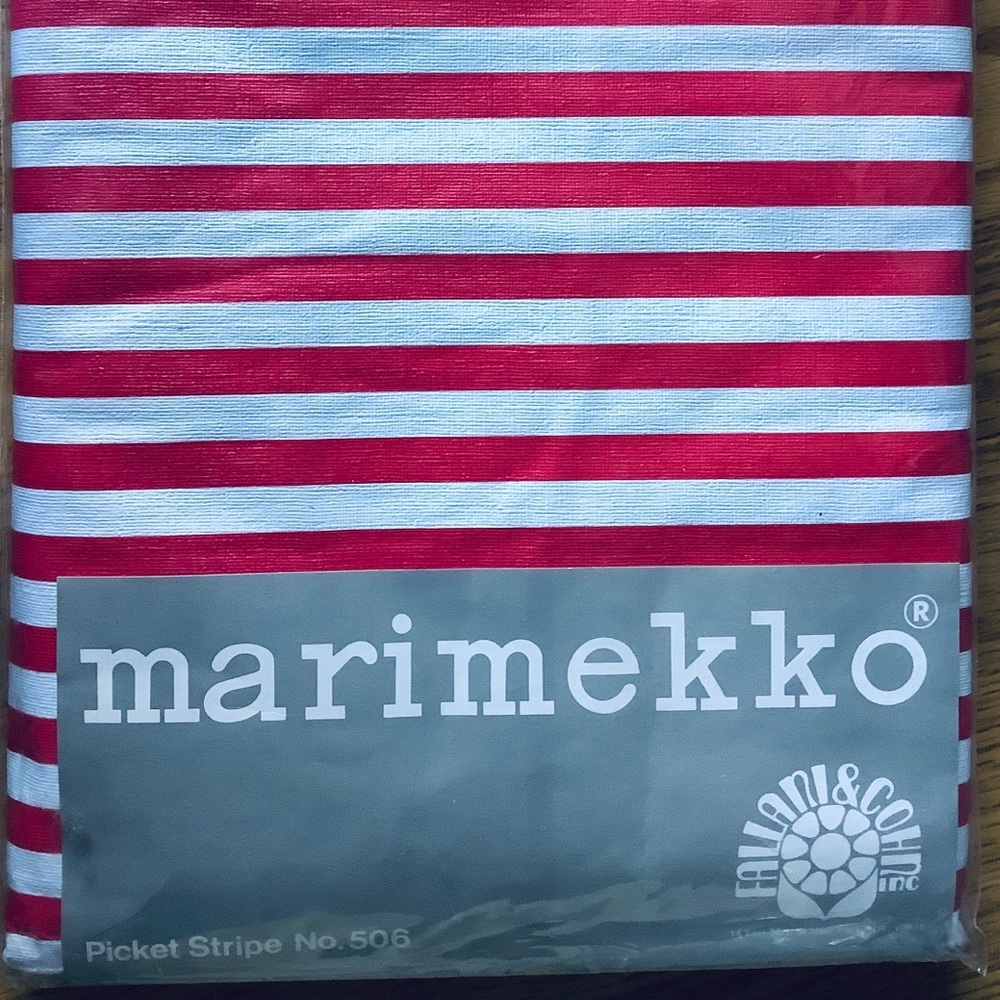 Vintage Marimekko Red and White Tablecloth